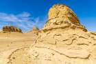 Faiyum-Egypt Whale fossil on an eroded bluff at Wadi el-Hitan paleontological site Art Print
